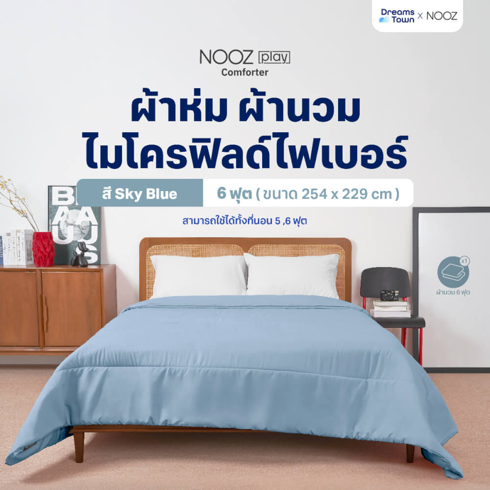 ผ้านวม 5,6 ฟุต Nooz Play รุ่น Comforter สีฟ้า Sky Blue_8
